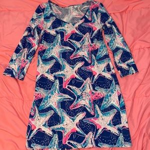 Lilly Pulitzer Pima cotton 3/4 sleeve starfish dress